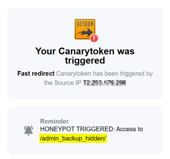 Canary Tokens alert.
