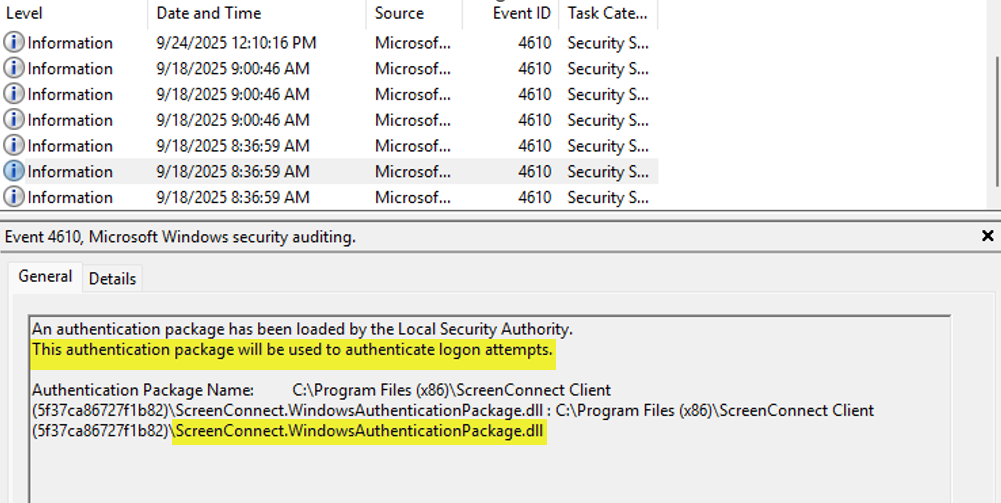 Detailed view of ScreenConnect DLL analysis, highlighting key functionalities.